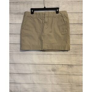 GAP Chino Mini Skirt Women's Size 14 Khaki Tan Cotton Casual Classic